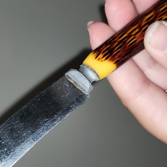 Vintage faux antler filet knives set of 6 - Picture 4 of 4